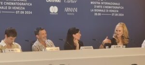 Kidman, Banderas e Dickinson con Reijn alla conferenza stampa di “Babygirl”